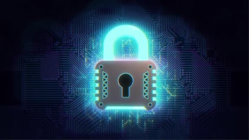 Creative Digital Data Security Concept with Lock