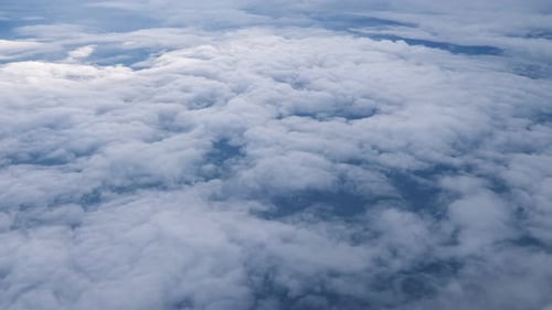 Aerial View of White Fluffy Clouds in the Sky