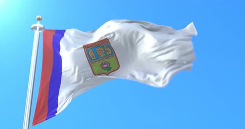 Abakan City Flag Waving in Realistic Slow Motion