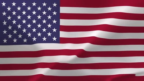 Realistic American Flag Waving Seamless Loop
