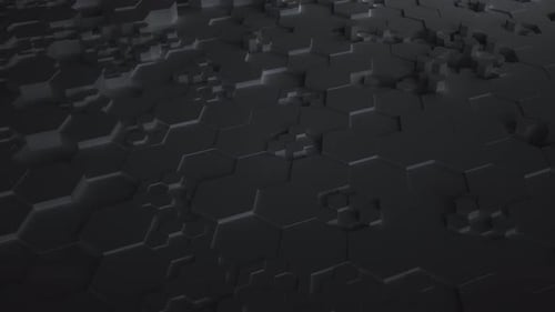 Black Abstract Hexagon Geometric Surface Seamless Loop UHD