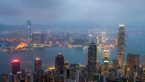 Timelapse of Hong Kong city,China