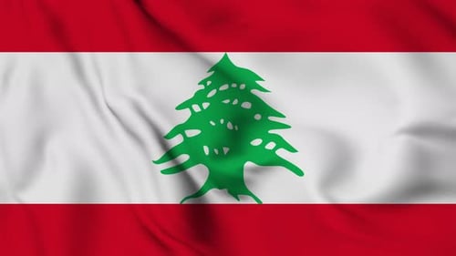 Waving Lebanon Flag Loop Animation