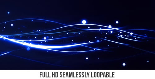 Neon Blue Energy Lines and Particles Animated Background