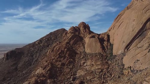 The side of a big rocky mountain in the desert region Erongo, Namibia