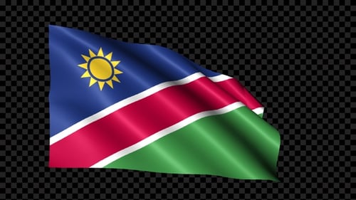 Namibische Flagge weht im Wind