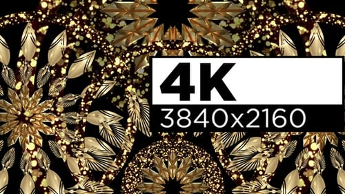 Elegant Gold Abstract Kaleidoscope Motion Background