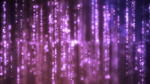 Abstract Glowing Purple and Pink Particles Glitter Rain Background Loop