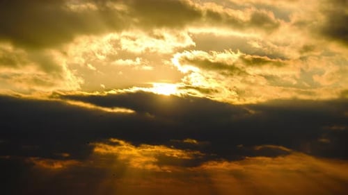 Golden Sunrise with Clouds Time Lapse