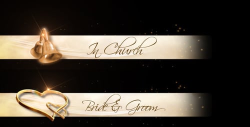 Elegant Golden Wedding Lower Third Title Animation