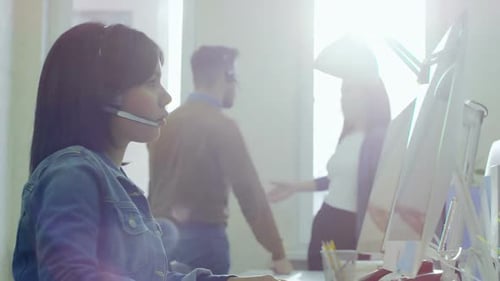 Young Woman Working in Call Centre