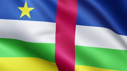 Realistic Central African Republic Flag Waving Animation