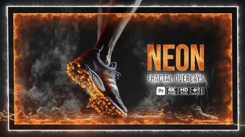 Neon Fractal Overlays for Premiere Pro - Abstract Glowing Geometric Motion Effects Pack