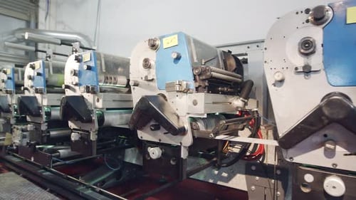 Large printing machine in a printing factory