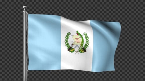 Guatemala Flag Waving Seamless Loop Animation