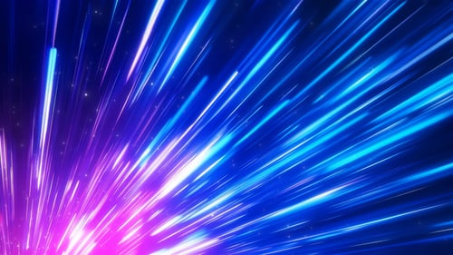 Glowing Neon Light Streaks Warp Speed Loop Background