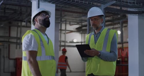 Engineers Discussing Construction of Power Plant