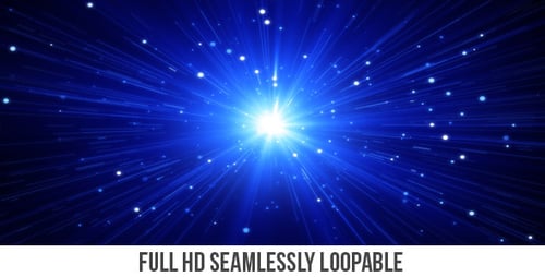 Futuristic Blue Light Rays Bursting Energy with Particles