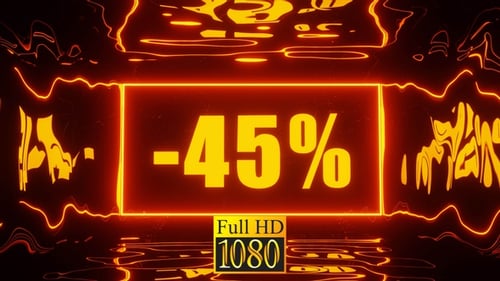 Neon Glowing Abstract Frame Percentage Display