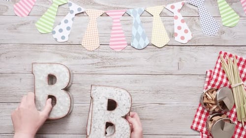 Festive BBQ Birthday Setup with Paper Tie Decorations
