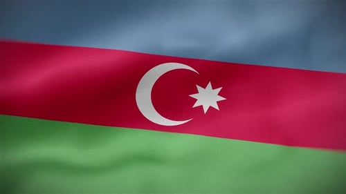 Azerbaijan Flag Waving Loop Motion Background