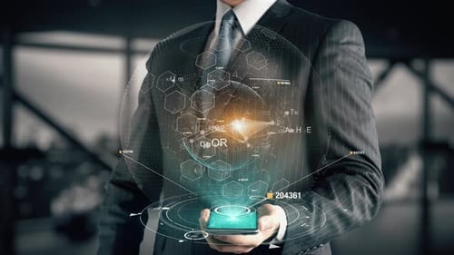 Des choses plus intelligentes avec le concept d'hologramme de transformation commerciale