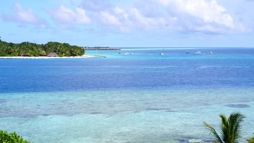 Drone view landscape of tropical seashore beach break by blue water and sand background