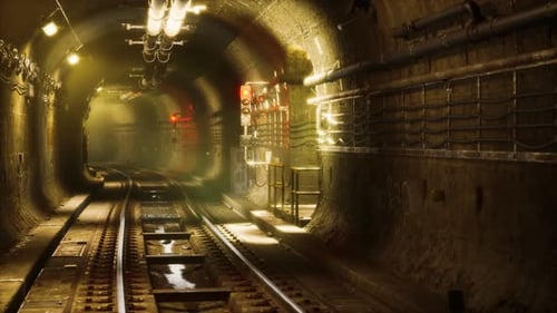 Dark Old Abandoned Metro Subway Tunnel