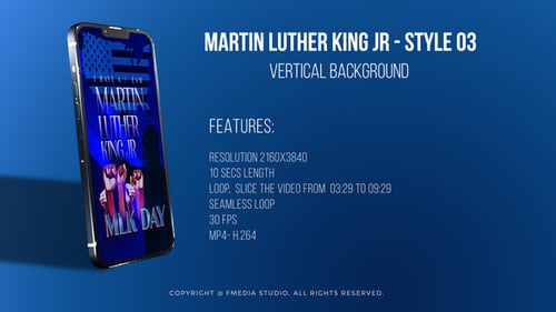 Animated Martin Luther King Jr. Day Title with Fists of Unity