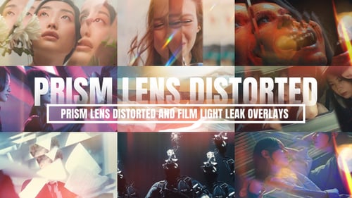 Cinematic Prism Lens Distortion and Light Leak Overlays Pack
