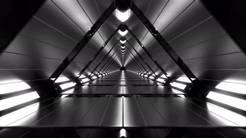 Triângulo infinito com luzes brancas