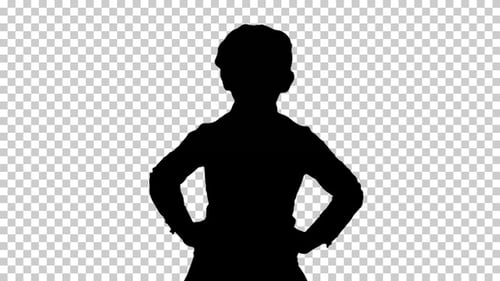 Silhouette Niña caminando, Alpha Channel