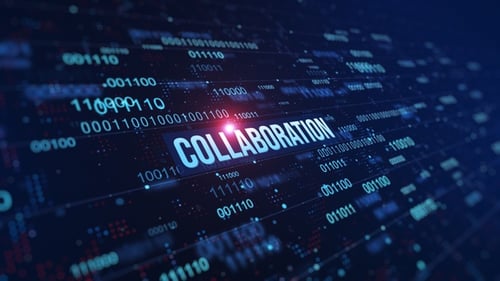 Collaboration Digital Binary Code Background