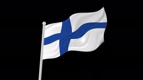 Realistic Waving Flag of Finland Animation