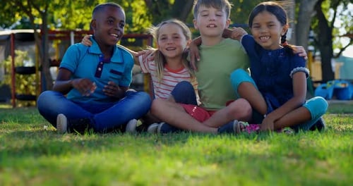 Kids having fun in the playground 4k