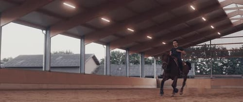 Young Man Riding on a Horse