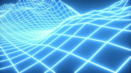 Neon-Grid-Landschaft