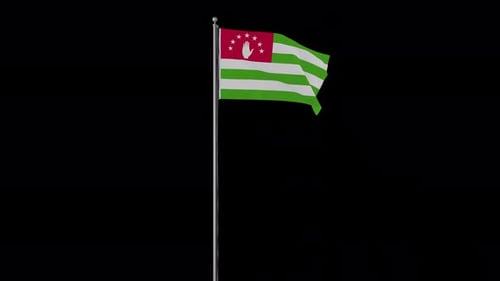 Realistic Abkhazia Flag Waving Animation with Alpha Channel