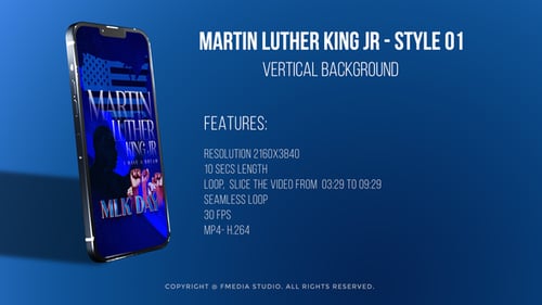Martin Luther King Jr. Day Vertical Glitch Title Animation