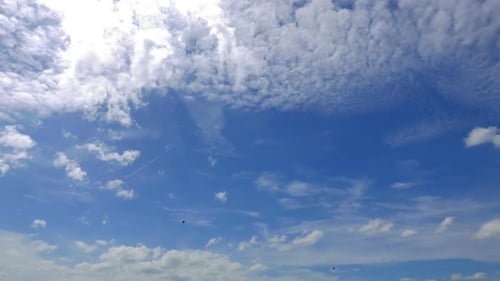 Zeitraffer einer weißen Wolke, die sich um den Himmelshintergrund bewegt