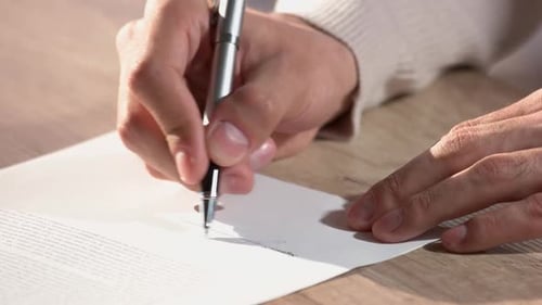 Filling Up Contract Form.