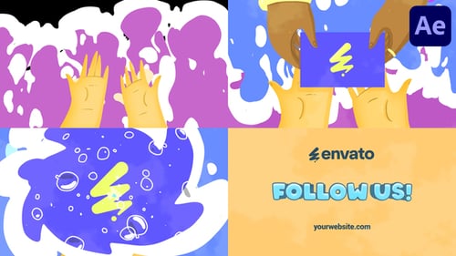 Playful Hands Logo Reveal with Bubbly Animations