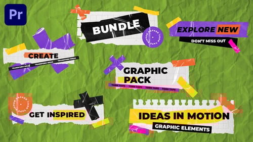 Ripped Paper Scotch Grunge Tapes Titles Lowerthirds