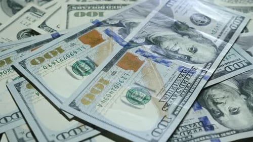 Pile of United States Currency One Hundred Dollar Bills