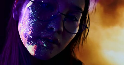 Faces with fluo effects