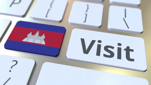 Visit Cambodia Button on Keyboard Animation