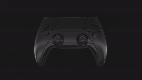 Abstract black game controller on a black background