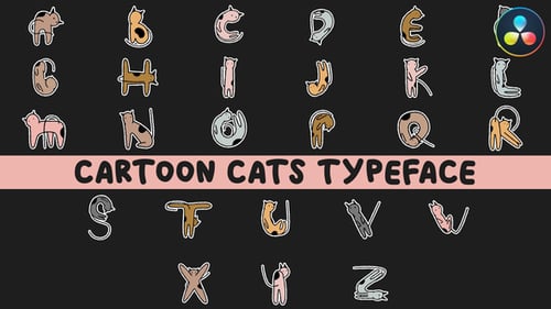 Whimsical Animated Cartoon Cat Alphabet