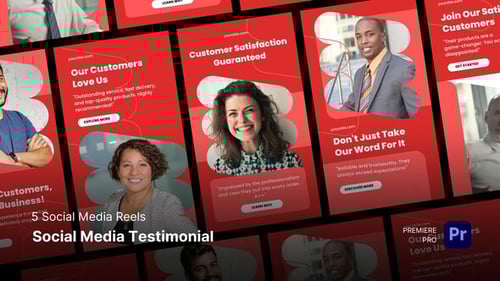Social Media Reels - Social Media Testimonials Premiere Pro Templates