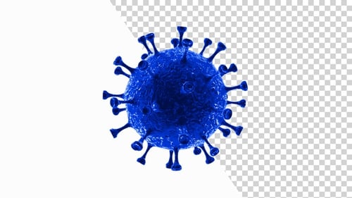 Rotating Blue Virus Cell 3D Render Loop